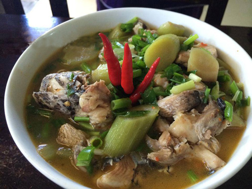 Canh chột nưa nấu cá lóc đồng ảnh 1